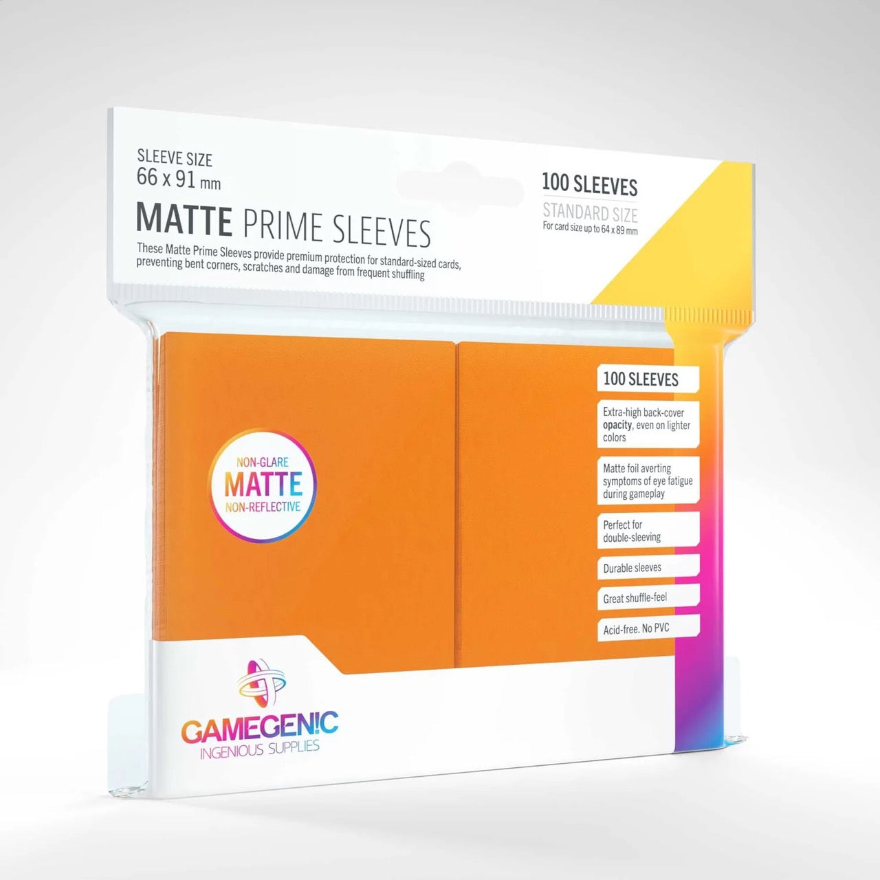 Gamegenic Matte Prime Sleeves - Standard Size (100) Orange