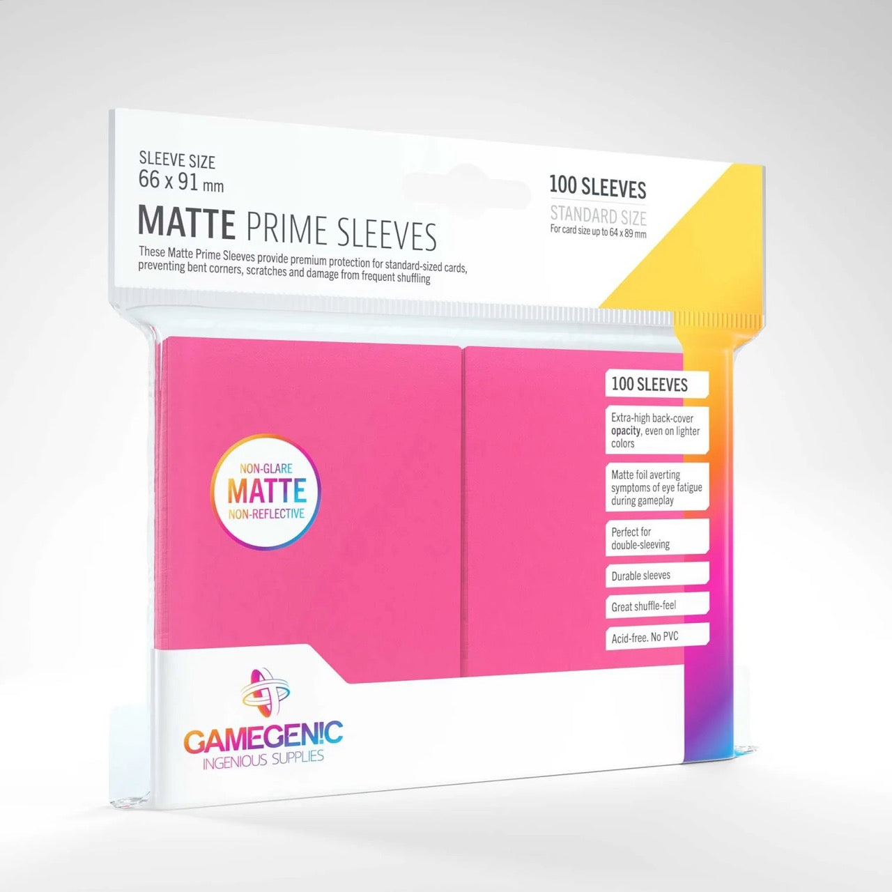 Gamegenic Matte Prime Sleeves - Standard Size (100) Pink