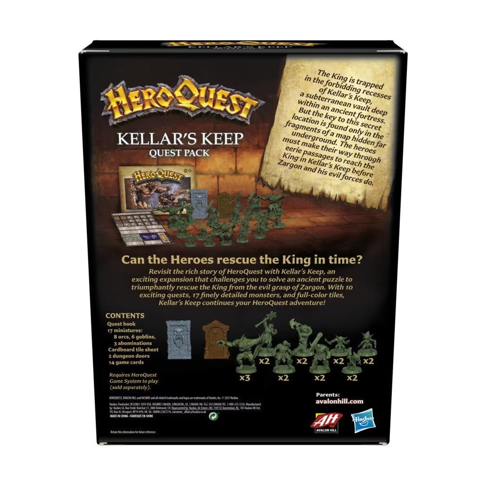 HeroQuest Kellar's Keep Quest Pack Expansion | Avalon Hill | Ages 14 and Up | 2-5 Players