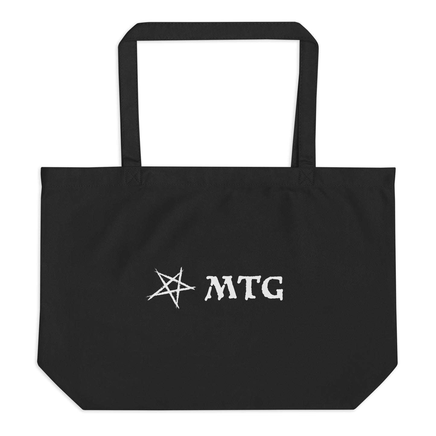 MTG Pentagram logo Large organic black tote bag