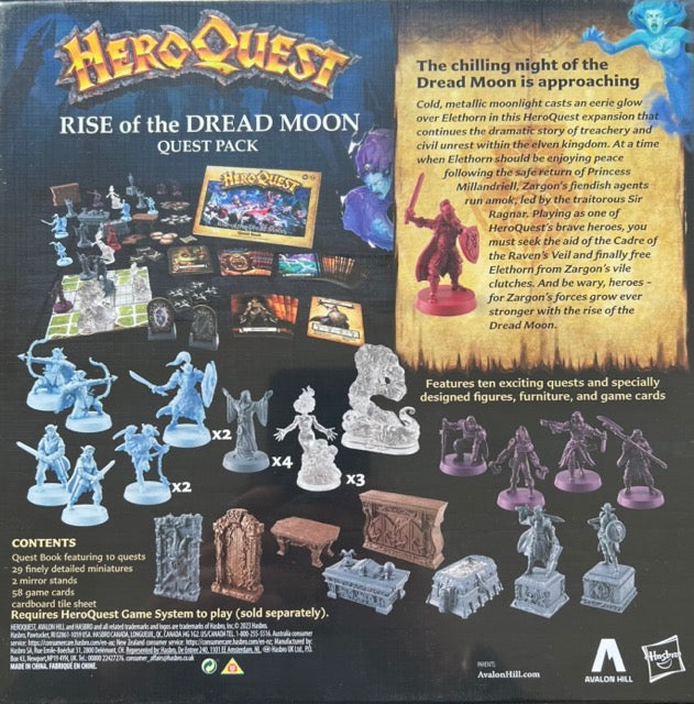 Heroquest: Rise Of The Dread Moon Quest Pack Expansion | Avalon Hill | RPG Boardgame