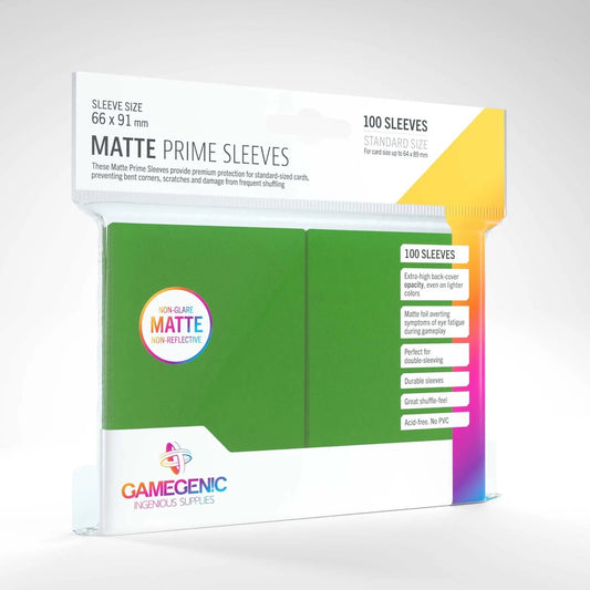 Gamegenic Matte Prime Sleeves - Standard Size (100) Green