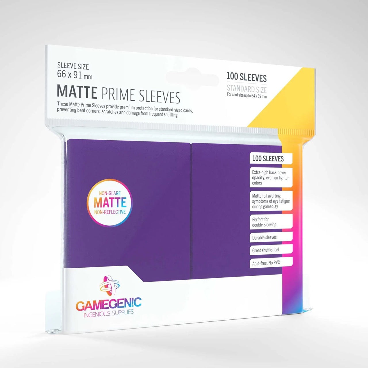 Gamegenic Matte Prime Sleeves - Standard Size (100) Purple