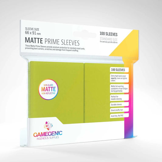 Gamegenic Matte Prime Sleeves - Standard Size (100) Lime Green